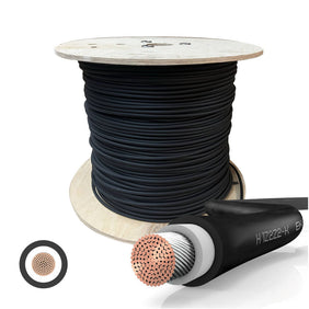 Solar cable H1Z2Z2-K 6mm² 500m WH/BK DB+ cable drum black, photovoltaic / solar cable
