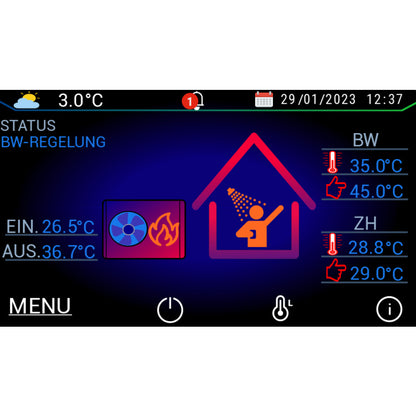 Sunex Wärmepumpe 35kW NEXUS M35 EVI R32 Monoblock optional Steuerungsmodul Insyg Cloud + Hydraulikmodul Hydra Box