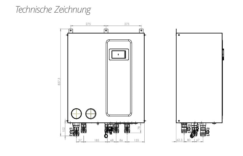 Sunex heat pump 18kW NEXUS M18 EVI R32 monoblock optional control module Insyg Cloud + hydraulic module Hydra Box